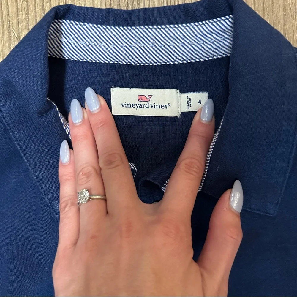 Vineyard Vines Blue Polo Collar Midi Dress - Picture 2 of 2